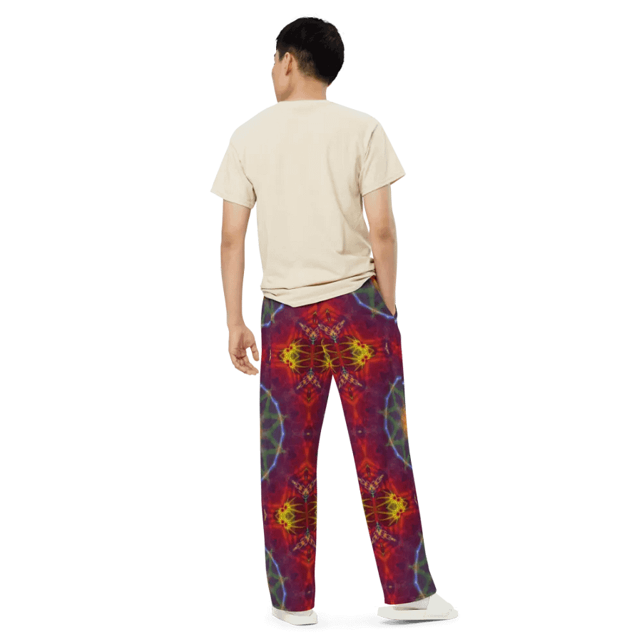 Orange and Purple Kaleidoscope Wideleg Pants product image (5)