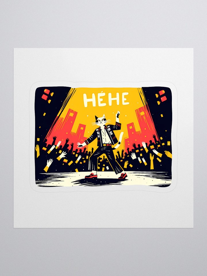 Urban Cat Concert Design | 'HEHE' Stickers product image (1)