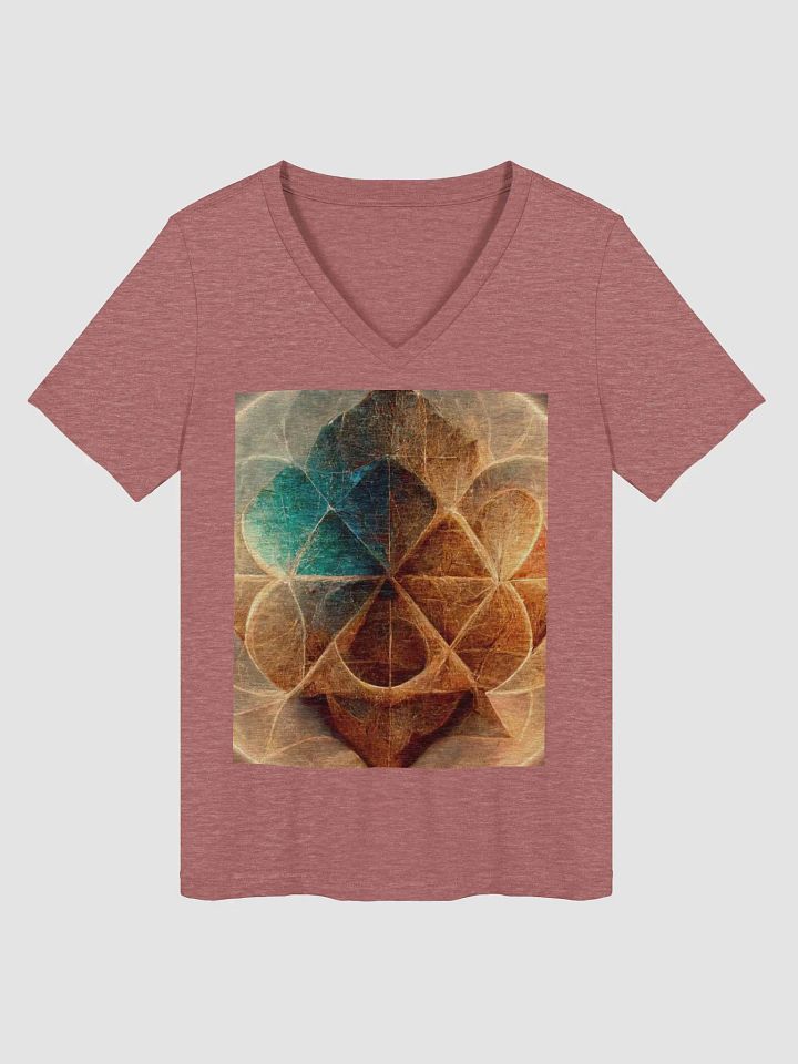 Symmetry in Earthy Tones V-Neck Tee product image (1)