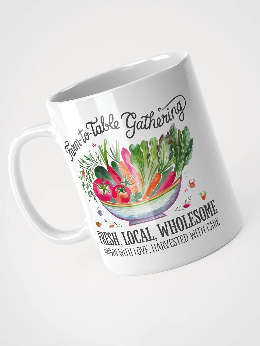 Farm to Table Gathering White Glossy Mug product image (9)