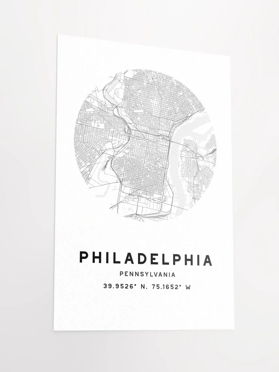 Philadelphia Street Map Poster – White Minimalist Circular City Art product image (4)