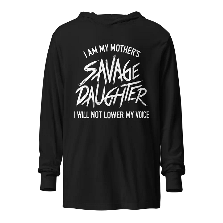 Savage Daughter Hooded Long Sleeve Tee (white print) product image (1)