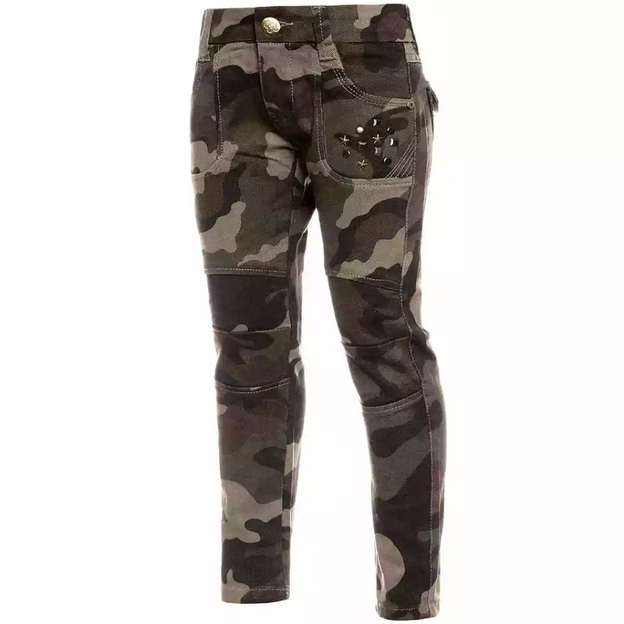 Girls jeans pants stretch casual pants studded pants black blue sale product image (4)