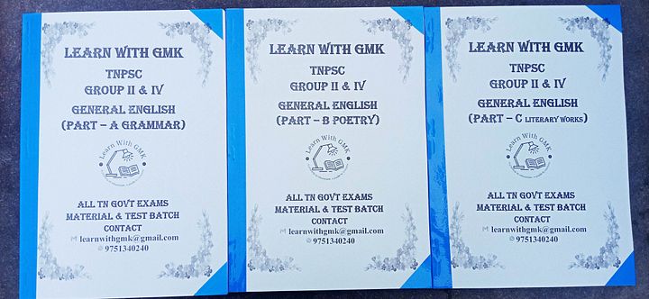 TNPSC Group 2 and 4 General English - Part A, Part B, Part C product image (1)