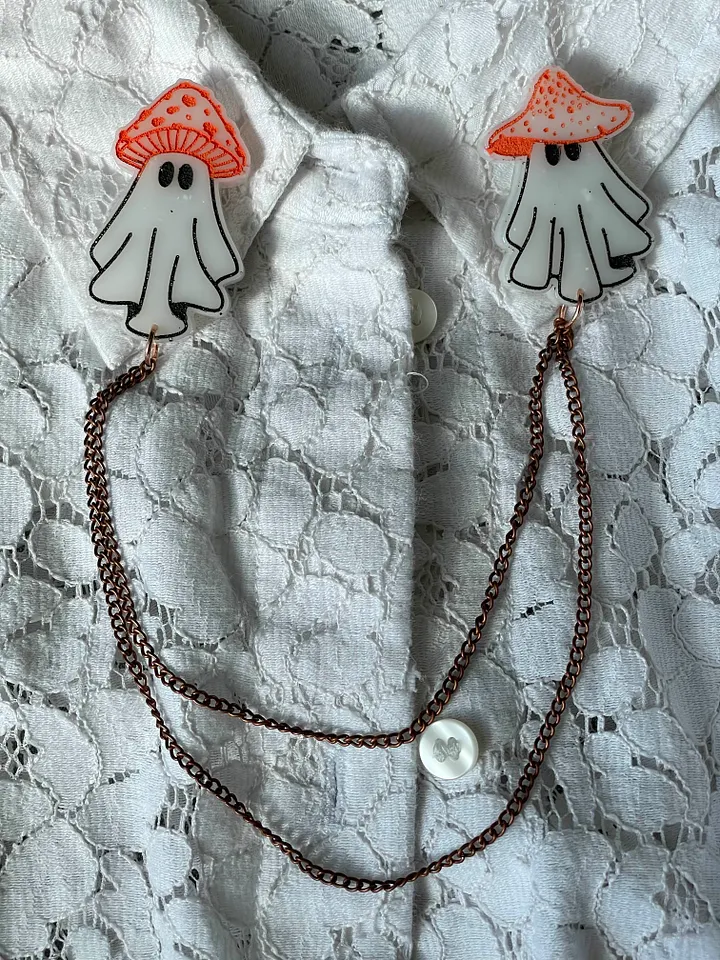 Glowing Ghost Collar Pins product image (1)