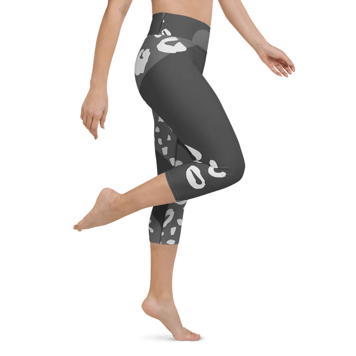 Grey Leopard Yoga Capri Leggings product image (1)
