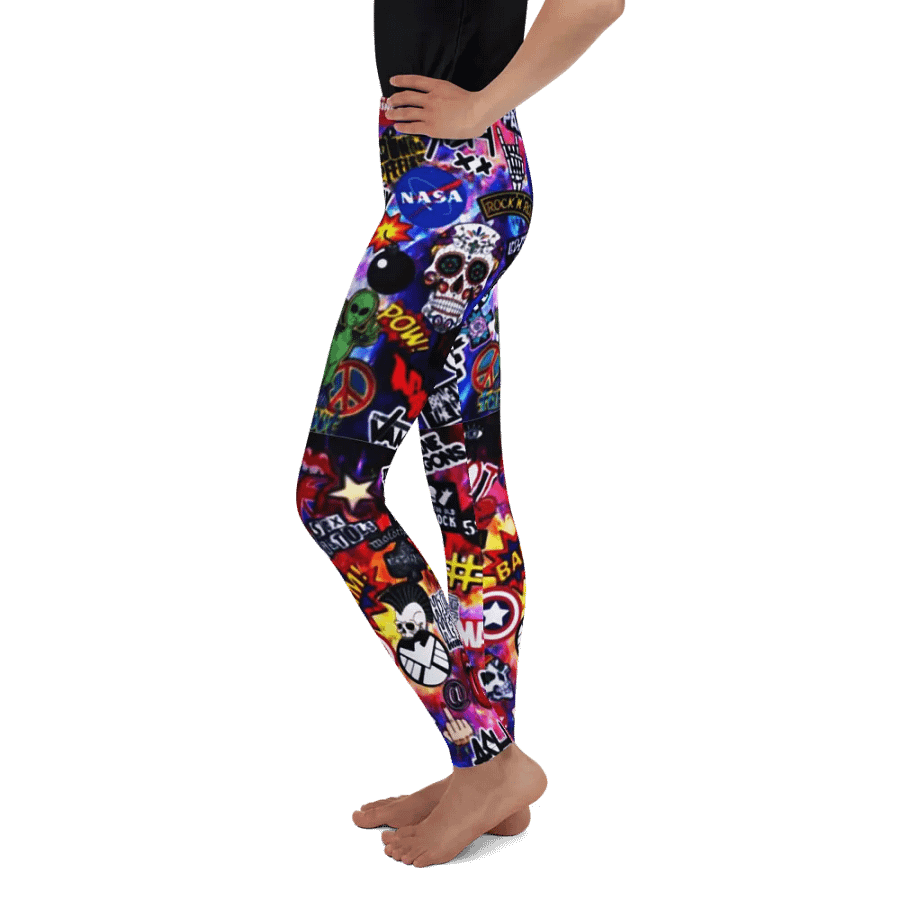 Kids Leggings – Rock and Roll Print for Cool & Edgy Style product image (9)