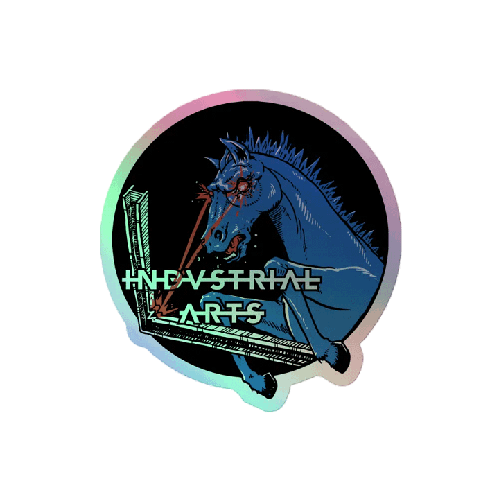Laser-Eyed Blue Horse Holographic Sticker Sheet product image (2)