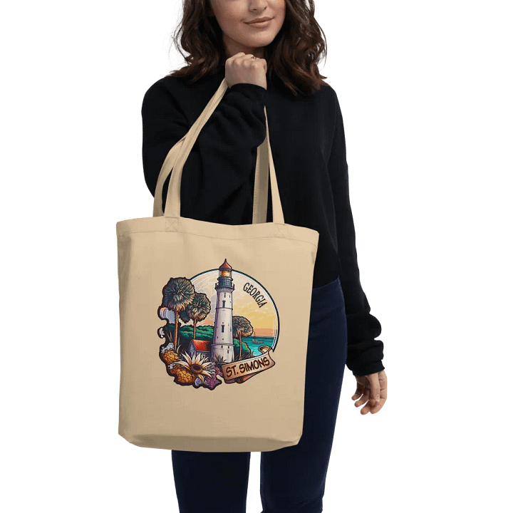 Saint Simons Island Scenic Lighthouse Tote Bag product image (2)