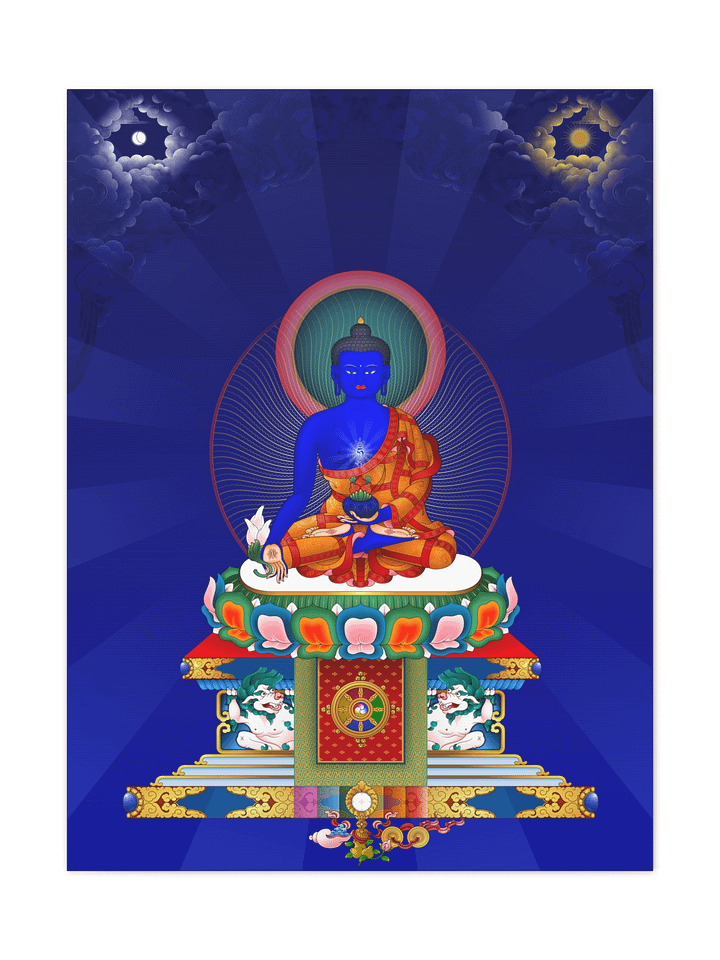 Medicine Buddha thangka canvas print product image (1)
