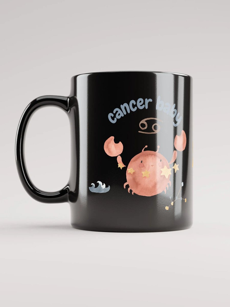 Cancer Baby June 22-July 22 BLACK GLOSSY MUG Baby Gift, New Baby Gift, Fun Astrology Gift product image (6)