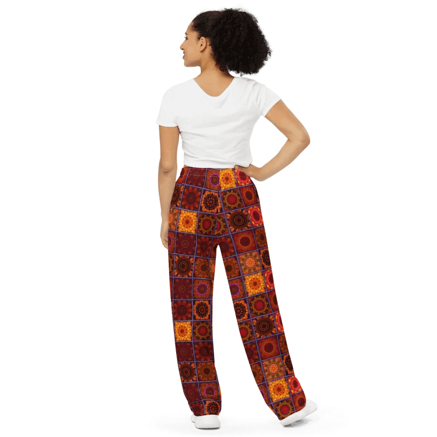 Orange Crazy Quilt Wideleg Pants product image (4)
