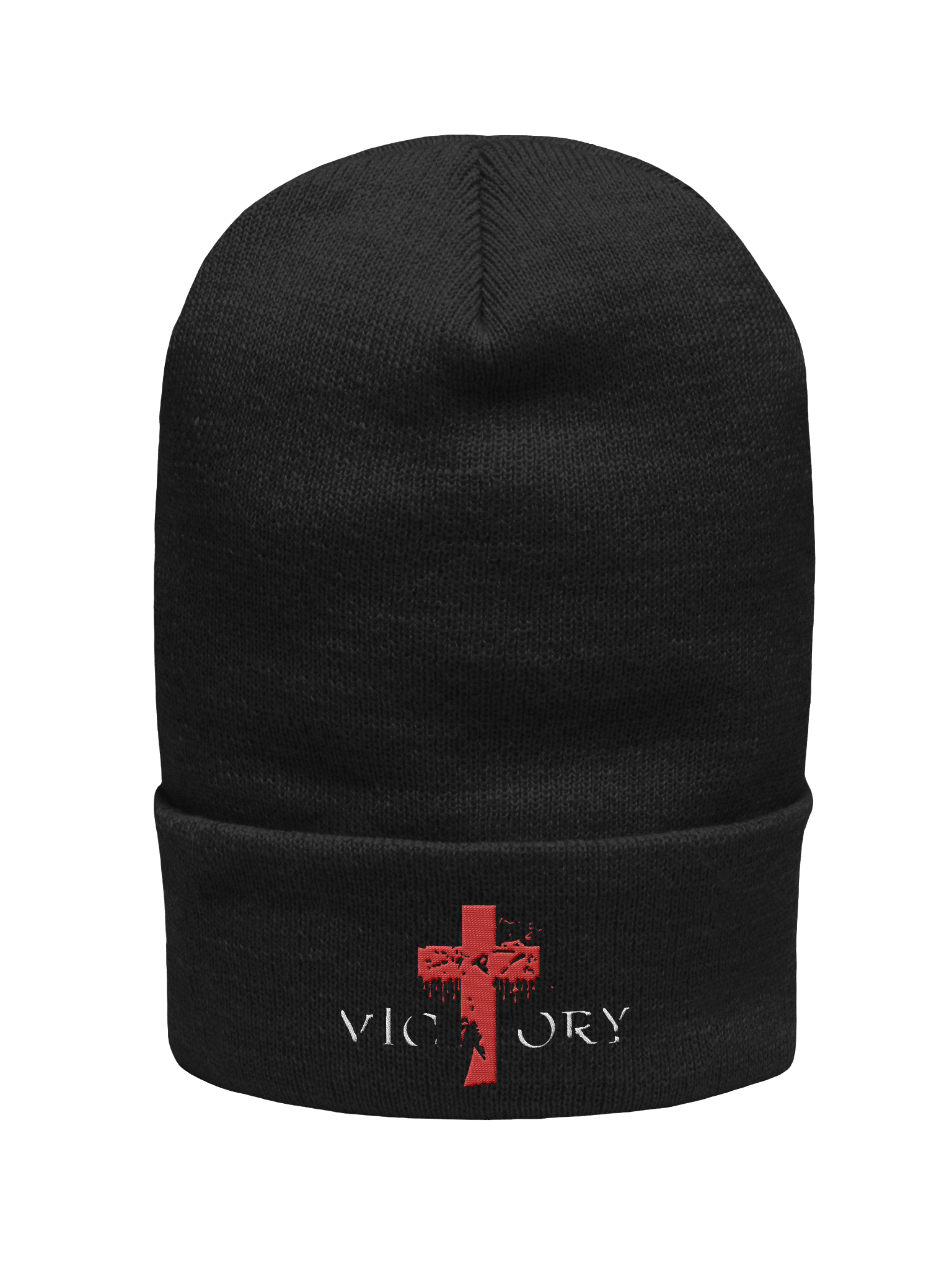 Victory Cross Embroidered Beanie product image (3)