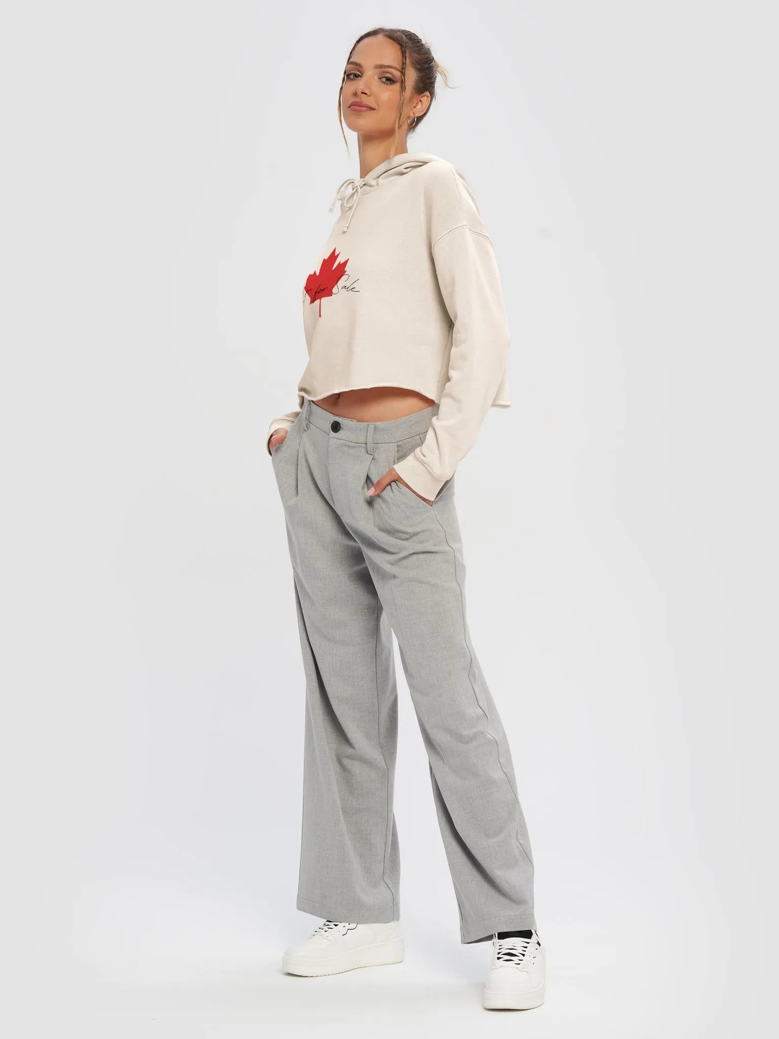 Canadian "Not For Sale" Crop Hoodie by Shameless product image (3)