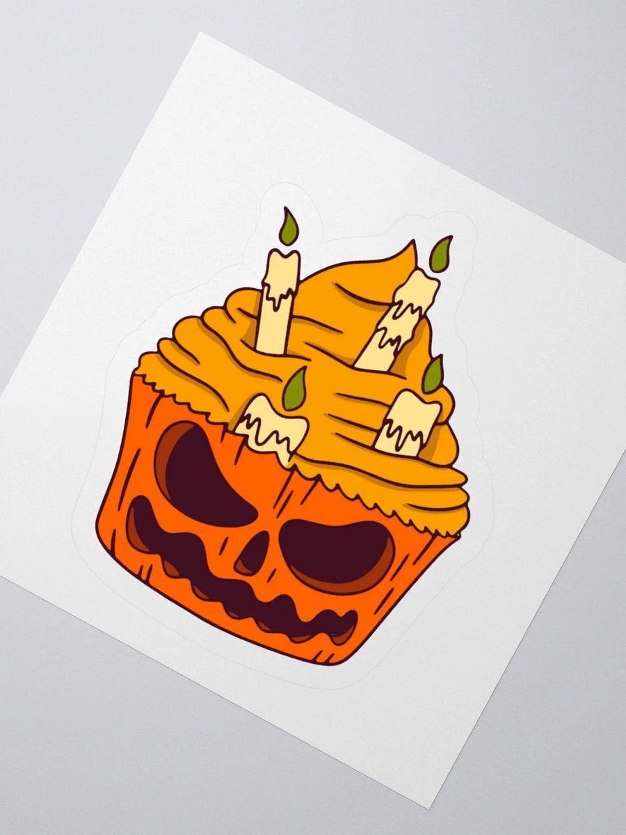 Scary Pumpkin Cupcake Halloween Funny Sticker product image (2)