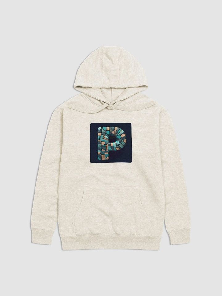 Turquoise Mosaic Letter P Premium Hoodie |Ai design initial P product image (2)