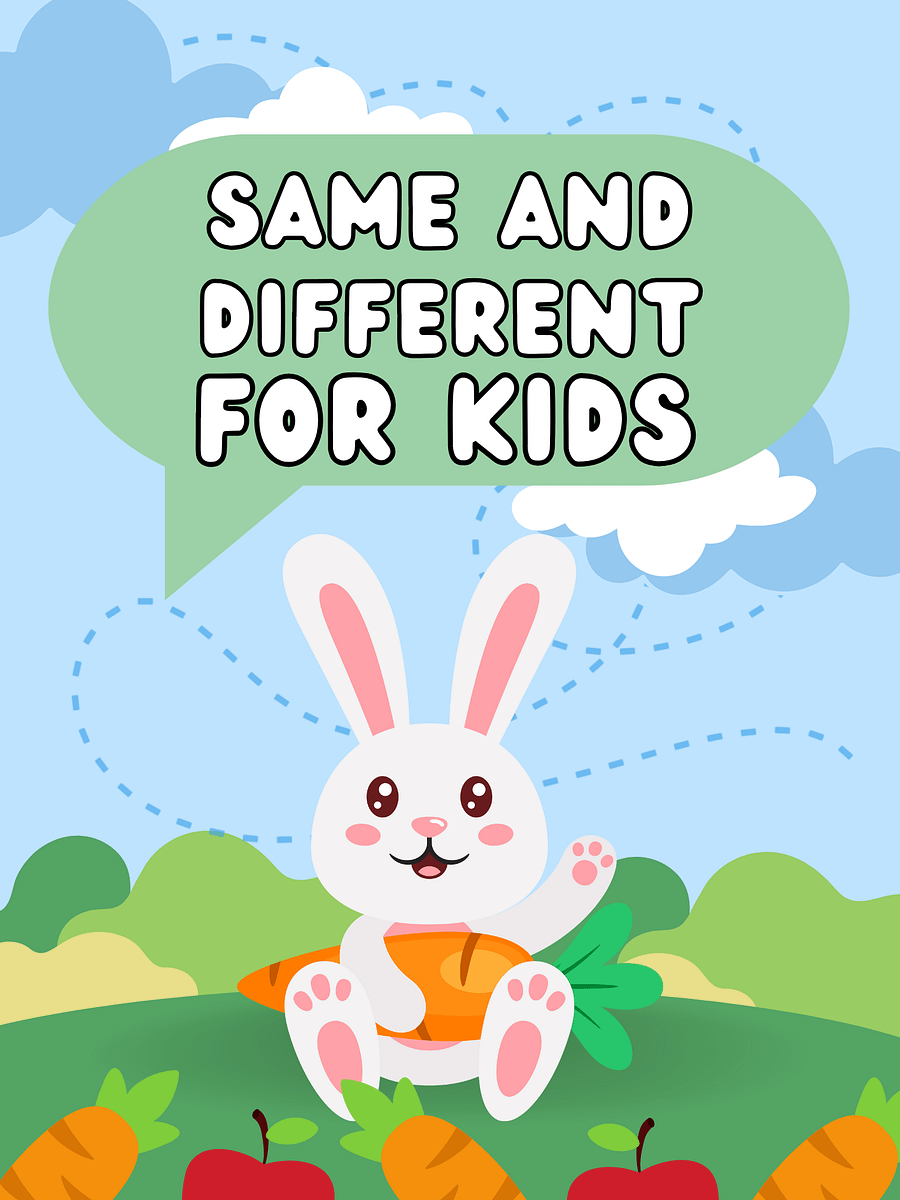 Blue Cute Playful Same And Different Activity Book Worksheet product image (1)