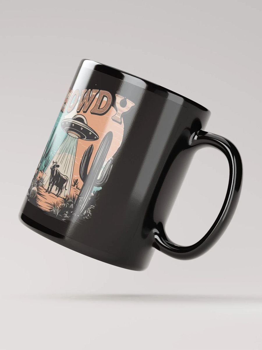 "Howdy-UFO" black glossy mug product image (5)