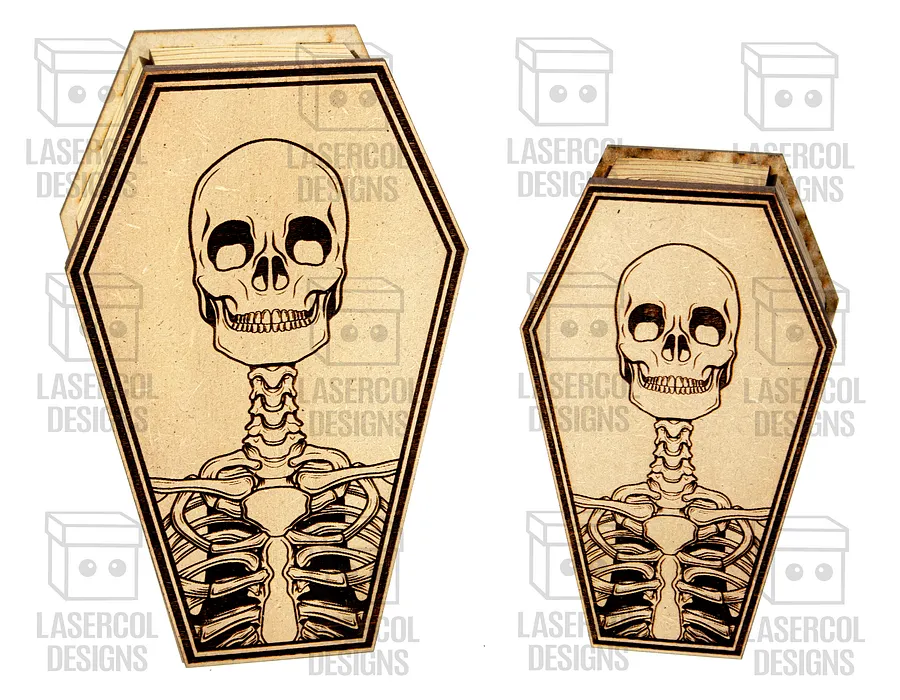 Halloween Coffin Box Set 1 (2 Sizes) - Laser Cut Files product image (10)