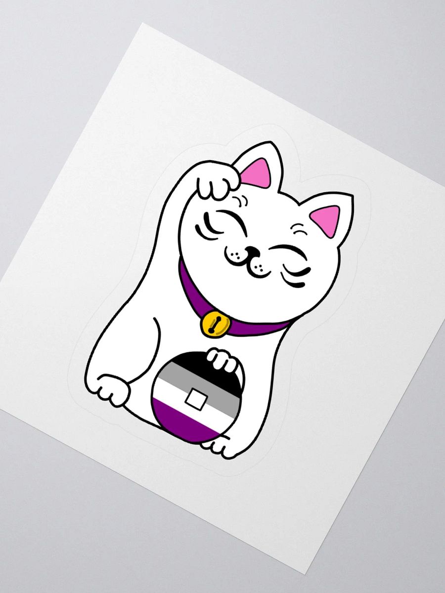 Maneki neko asexual pride sticker product image (5)