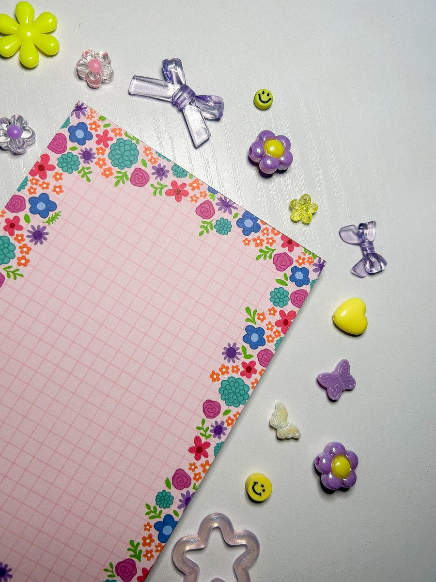 Pink Floral Doodle Notepad product image (3)