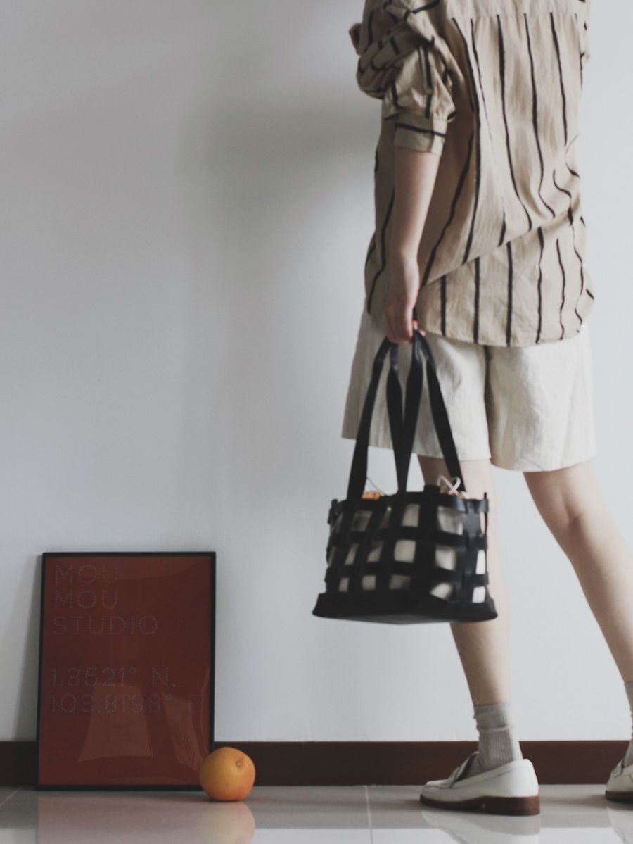 Vegetable Tanned Leather Caged Tote Bag - Large product image (5)