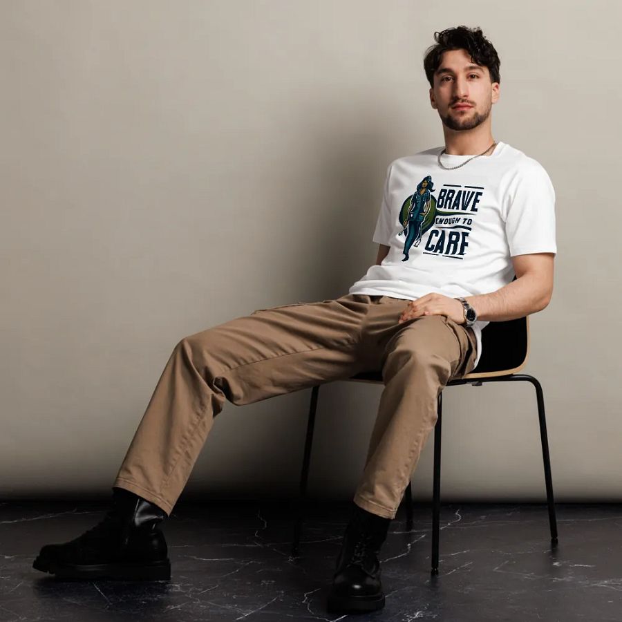 brave enough to care t-shirt product image (5)