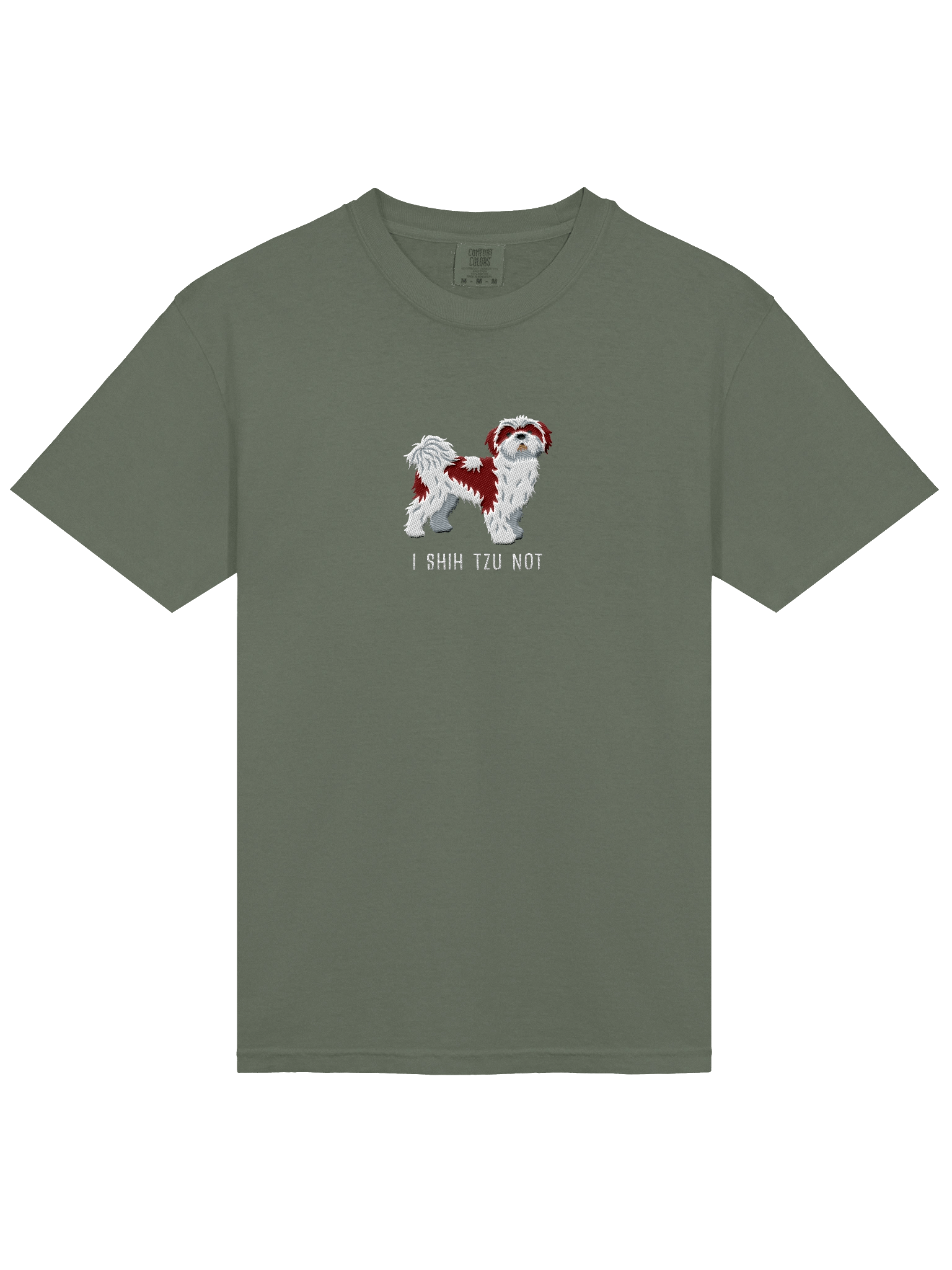 I Shih Tzu Not T-Shirt(Embroidered) of a Shih Tzu(Liver & White) product image (23)