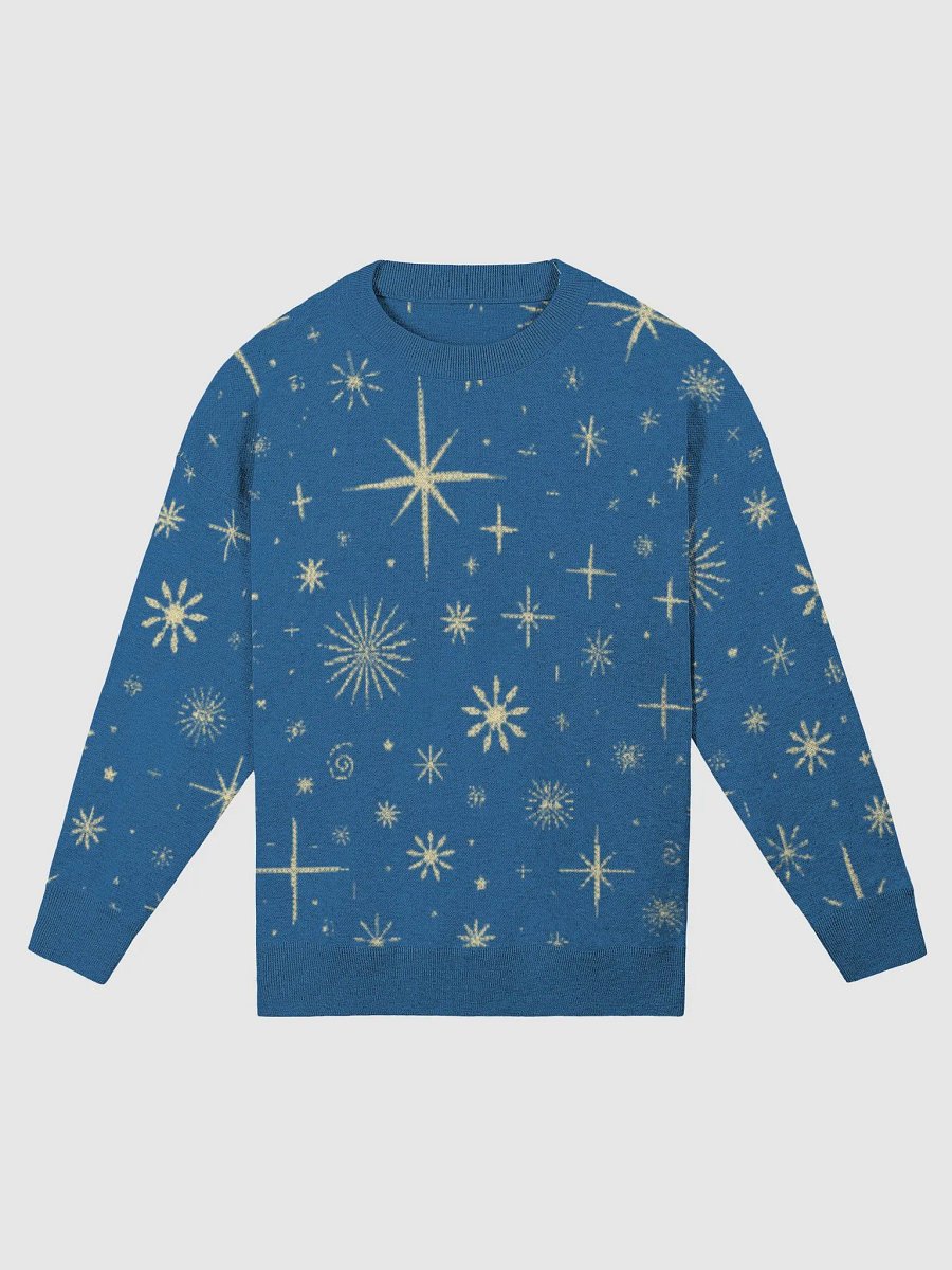 Celestial Snowflakes Blue Knit Sweater product image (1)