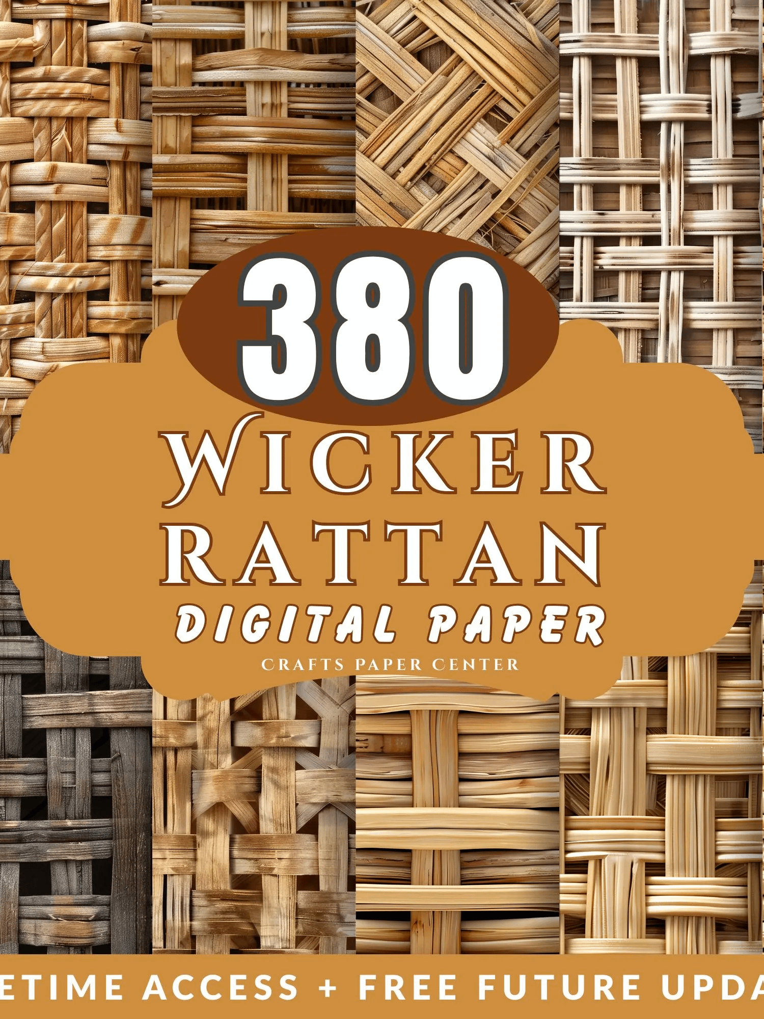 Wicker Rattan Texture Digital Paper Seamless Natural Weave Patterns product image (4)