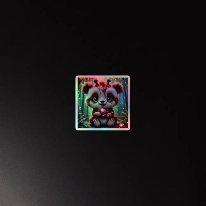 Whimsical Panda Fantasy Holographic Sticker Sheet product image (4)