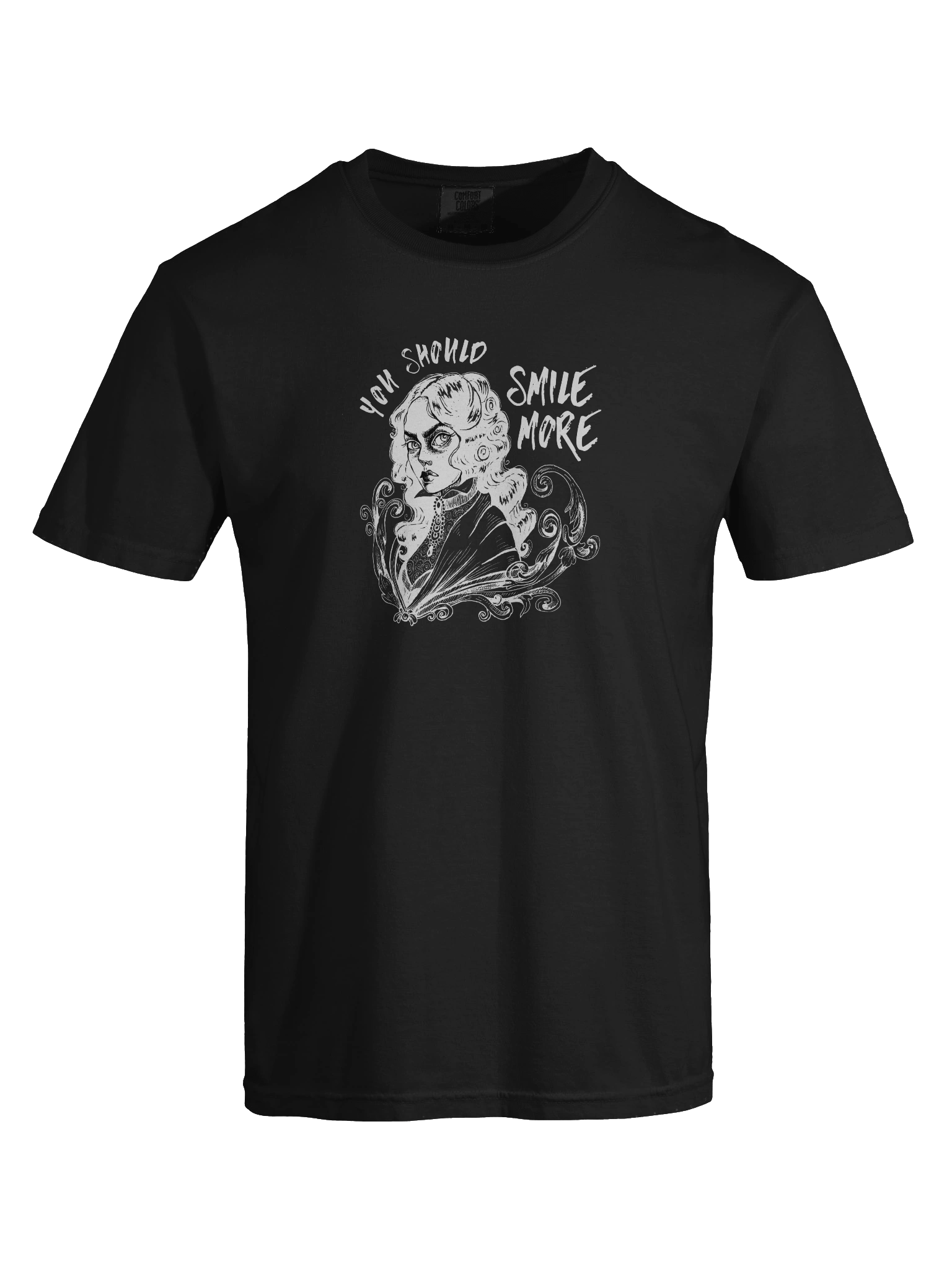"SMILE MORE" Black T-Shirt (Design #2) product image (3)