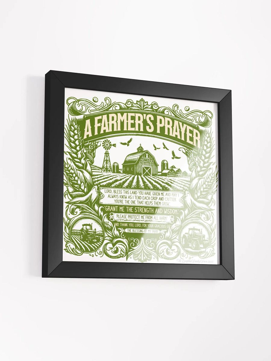 A Farmer's Prayer Framed Poster | Prayer and Faith Decor | Faith-Filled Farming Art | Faith Rooted in Farming | Farm Life with Faith | Blessed Farmer | Faith in Every Season product image (3)