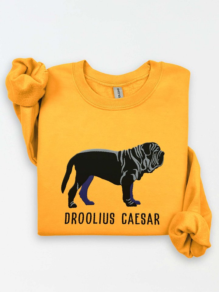 Droolius Caesar Sweatshirt (Embroidered) of a Neapolitan Mastiff(Black) product image (1)
