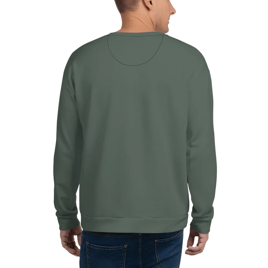 Plain Dark Sage Green Soft Summer Unisex Recycled Polyester Heavyweight Premium Sweatshirt by Treasure Pie product image (7)