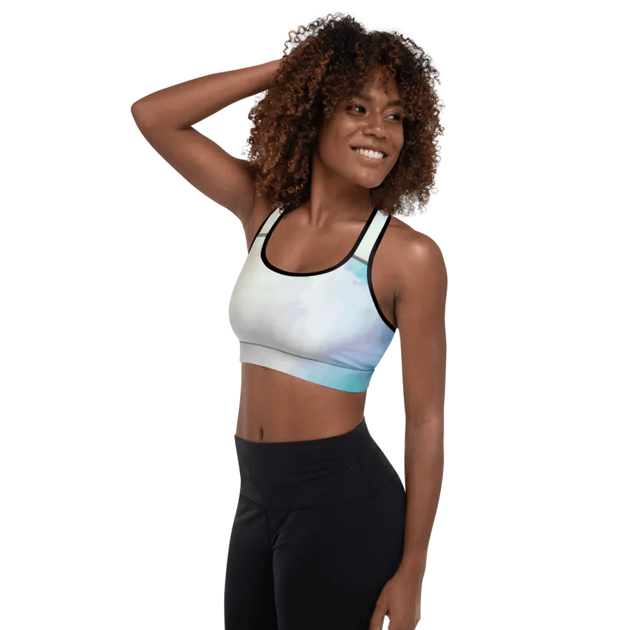 Blur cloud rainbow Design Padded Sports Bra - v1 product image (10)