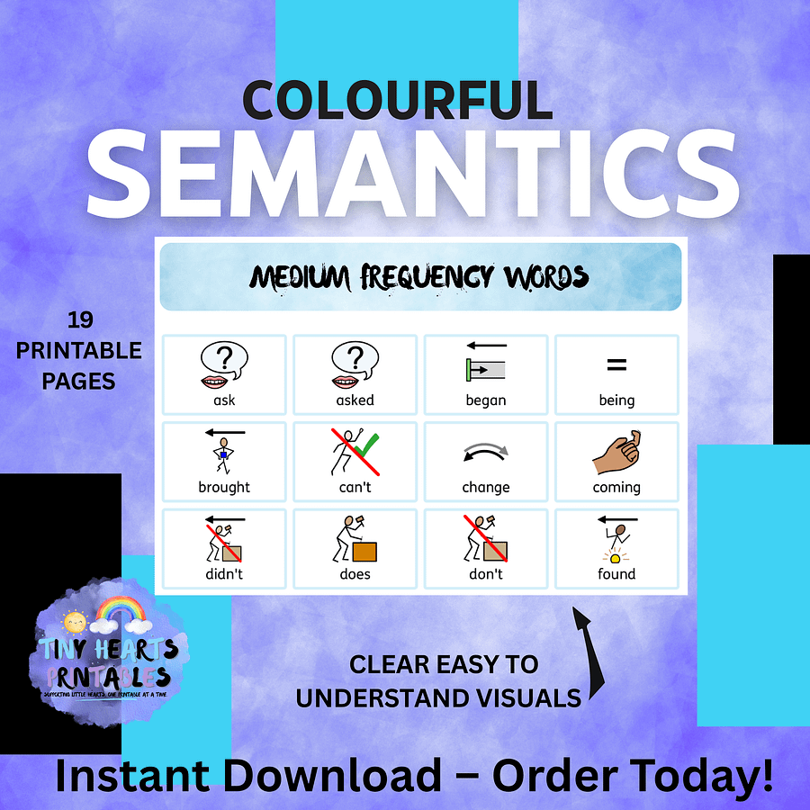 Colourful Semantics Vocabulary Boards | 19 Pages of Core & High Frequency Words | SEN, Visual Support, Speech & Language Printable product image (3)