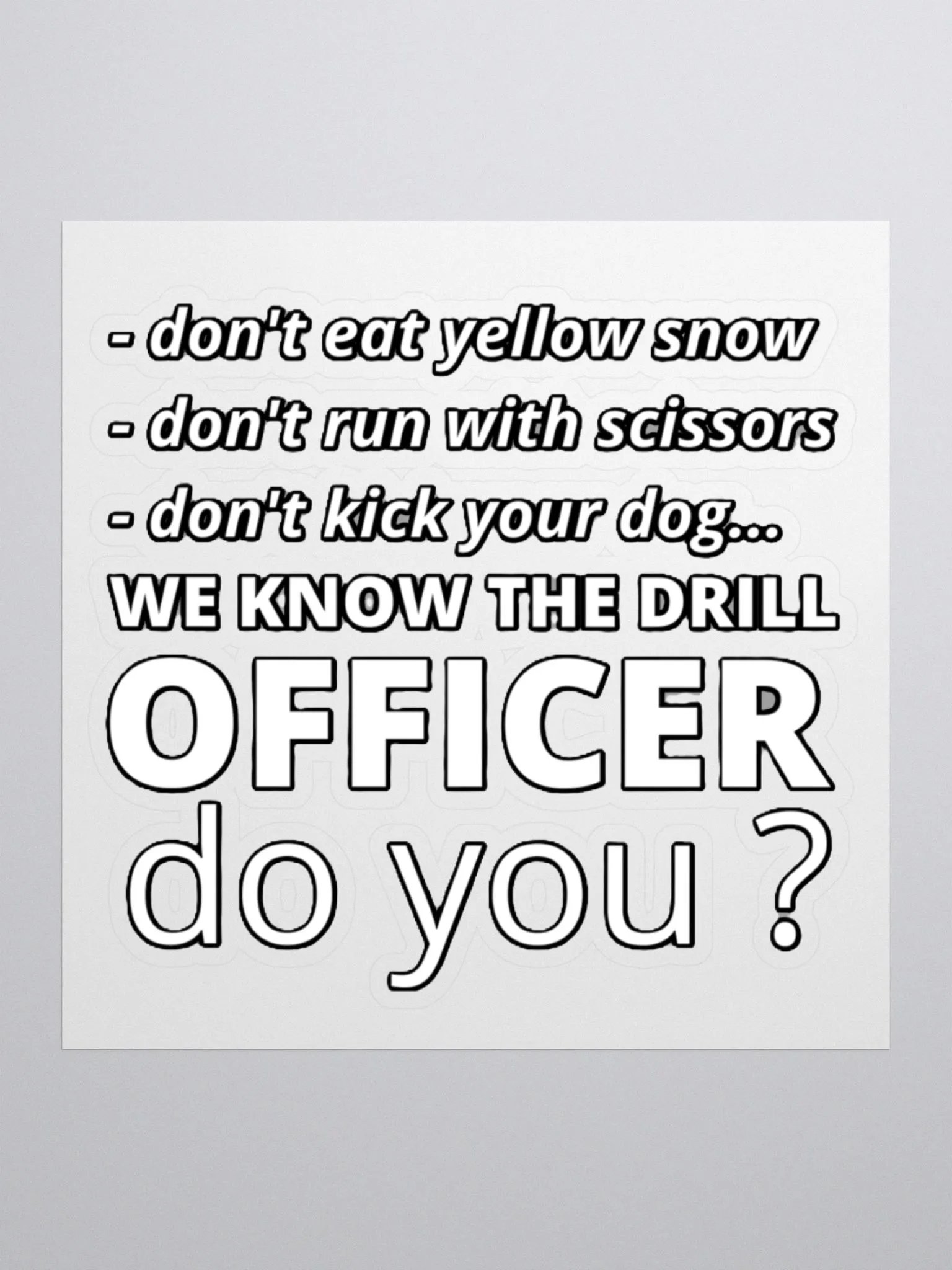 WE KNOW THE DRILL OFFICER, DO YOU? product image (2)