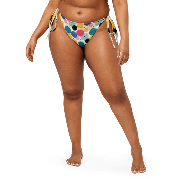 Color Pop One-String Bikini Bottoms – Retro Dots product image (1)