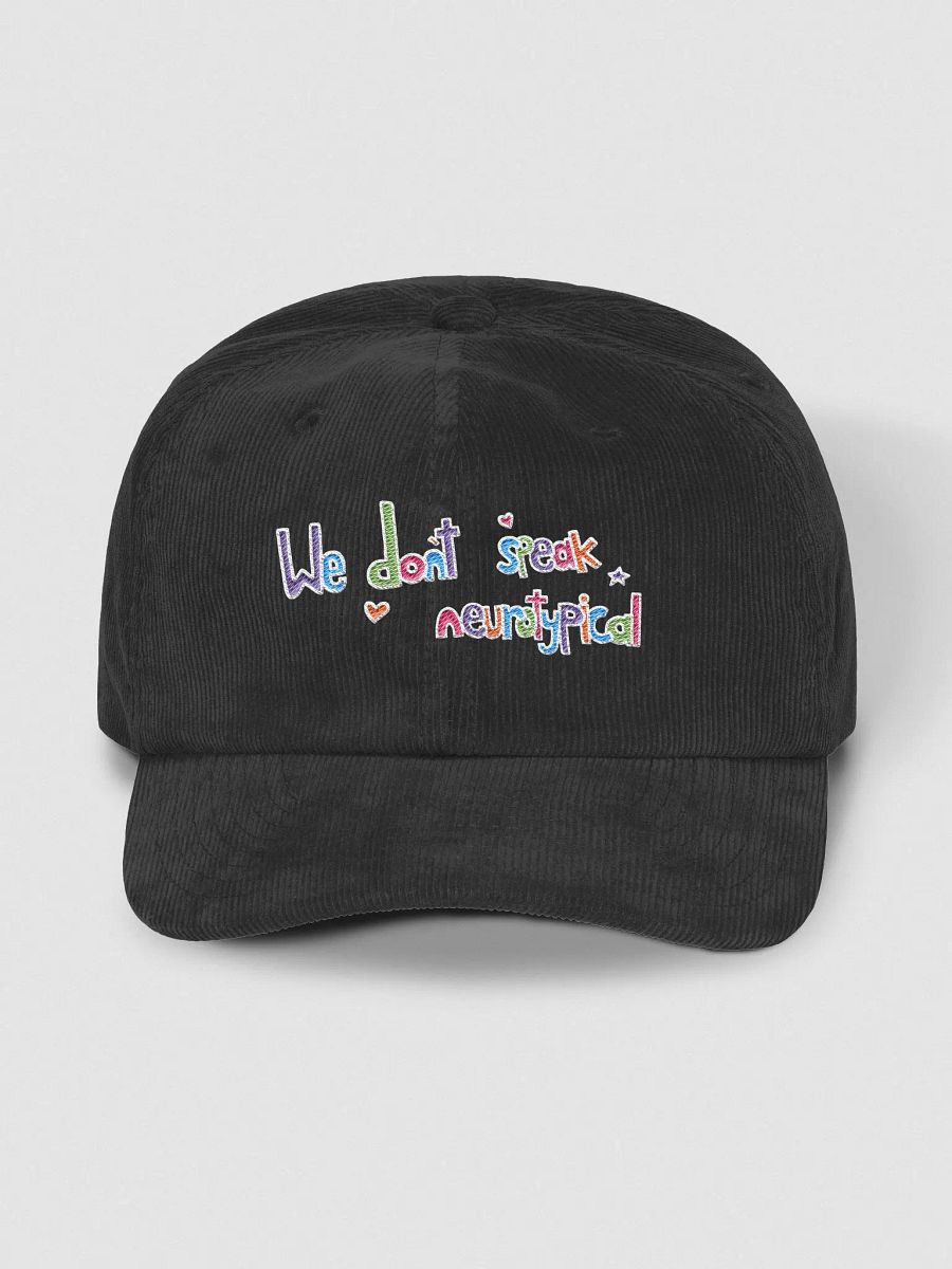 We don't speak neurotypical - black corduroy dad hat product image (1)