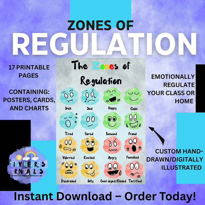 Zones of Regulation Printable Toolkit - 18 Pages | Visual Supports for Emotional Regulation | SEN, EYFS, Classroom Resource product image (1)