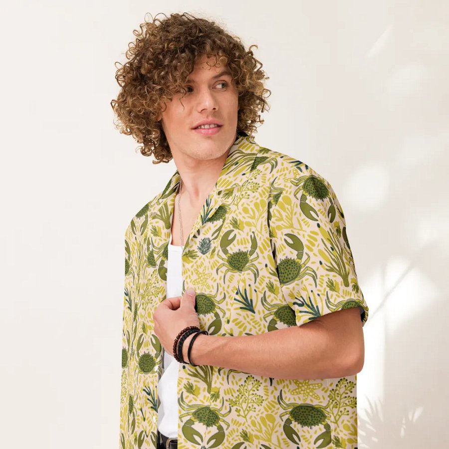 Tropical Crab Paradise Hawaiian Shirt product image (7)