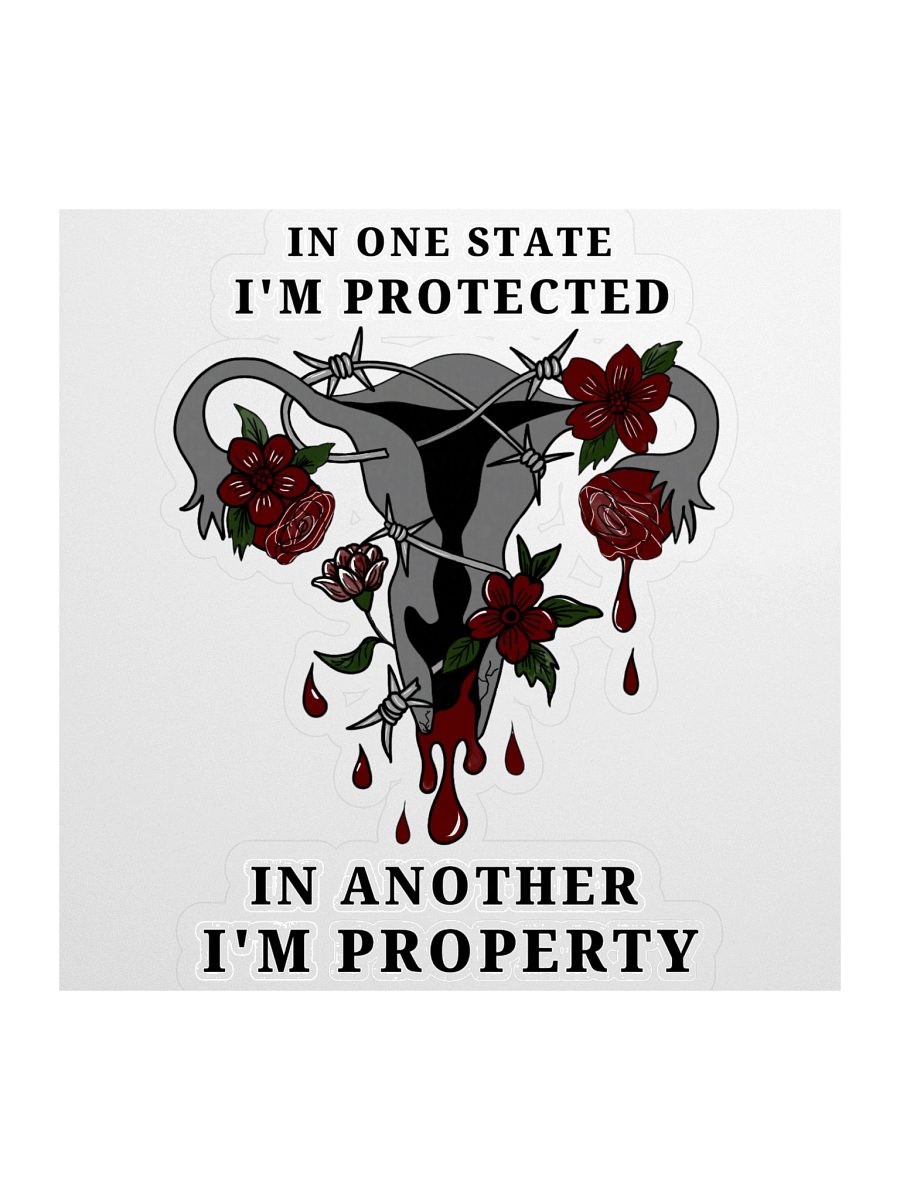 Pro-Choice Uterus Protest Sticker – Protected or Property product image (2)
