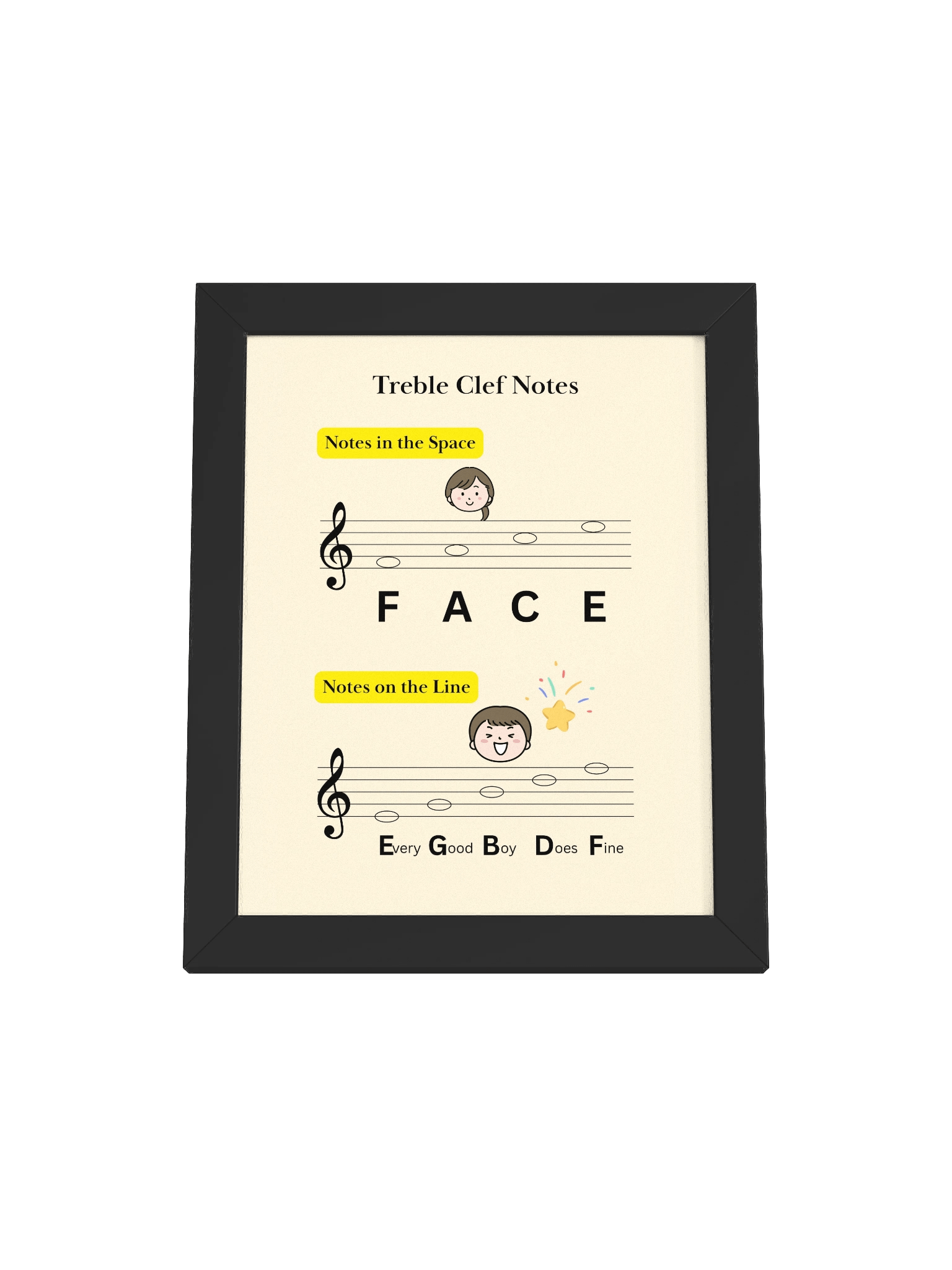 Treble Clef Notes - Framed High-Quality Matte Poster product image (1)