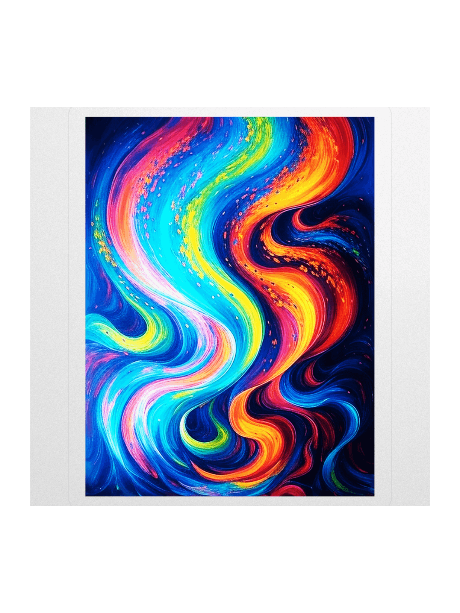 Sticker Modern Art Vibrant Abstract Swirling Colors product image (1)