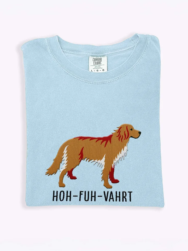 Hoh-Fuh-Vahrt T-Shirt(Embroidered) of a Hovawart(Blonde) product image (1)
