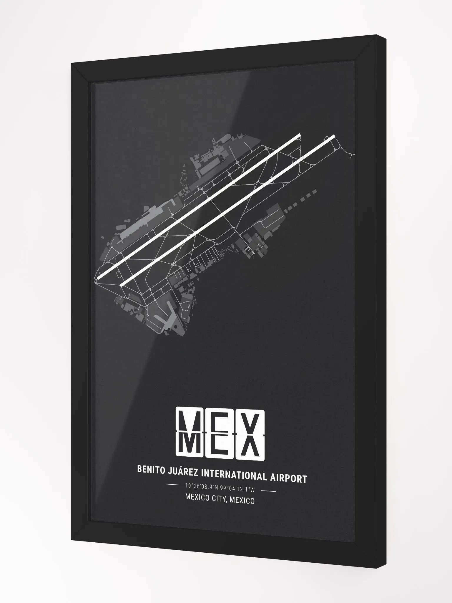 Framed Airport MEX Premium Map On Matt Paper product image (2)