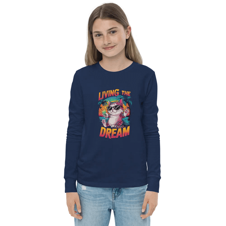Tropical Dream Cat Youth Long Sleeve product image (2)