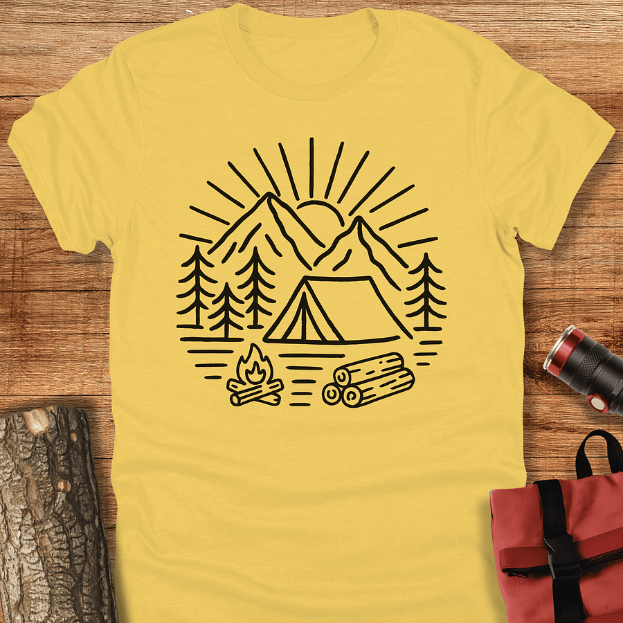 Minimal camping t-shirt, Unisex product image (3)