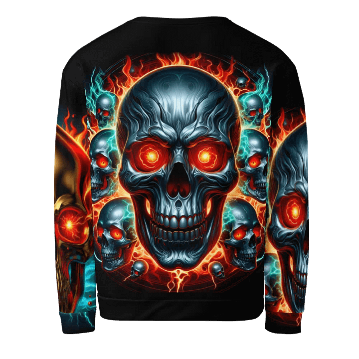 Inferno Skull All-Over Print - Unisex Sweatshirt #8 product image (2)